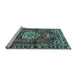 Sideview of Machine Washable Persian Light Blue Traditional Rug, wshtr2530lblu