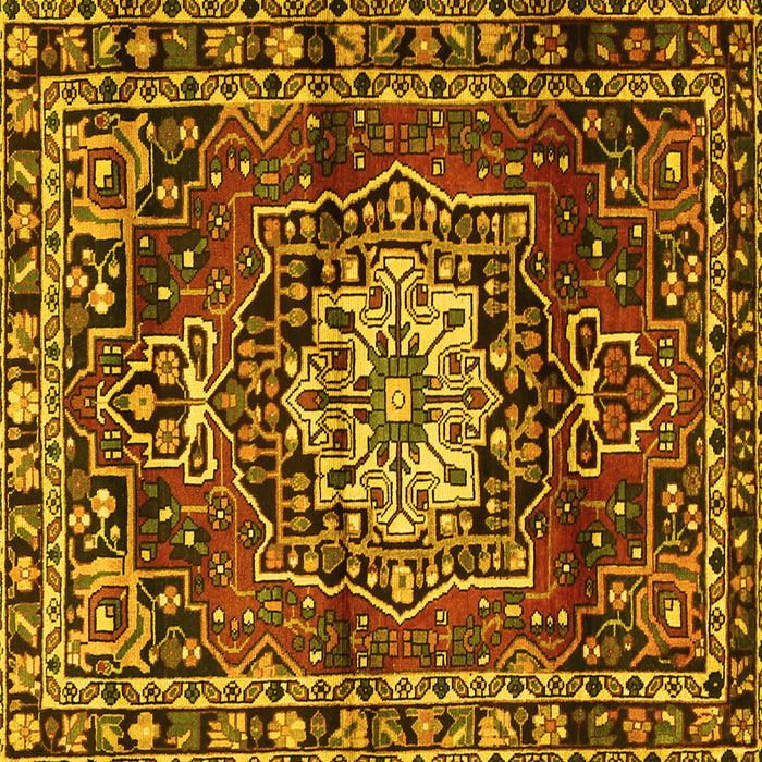 Square Persian Yellow Traditional Rug, tr2530yw