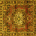 Square Persian Yellow Traditional Rug, tr2530yw