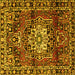 Square Machine Washable Persian Yellow Traditional Rug, wshtr2530yw