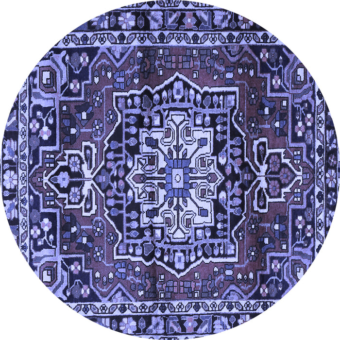 Round Persian Blue Traditional Rug, tr2530blu