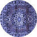 Round Persian Blue Traditional Rug, tr2530blu