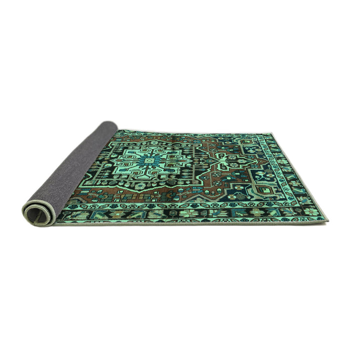 Sideview of Persian Turquoise Traditional Rug, tr2530turq