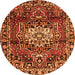 Machine Washable Persian Orange Traditional Area Rugs, wshtr2530org