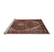 Sideview of Machine Washable Traditional Orange Salmon Pink Rug, wshtr2531