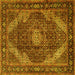 Square Machine Washable Persian Yellow Traditional Rug, wshtr2531yw