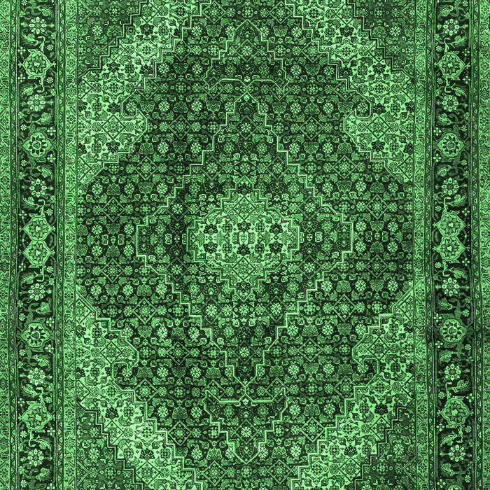 Machine Washable Persian Emerald Green Traditional Area Rugs, wshtr2531emgrn