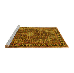 Sideview of Machine Washable Persian Yellow Traditional Rug, wshtr2531yw