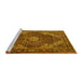 Sideview of Machine Washable Persian Yellow Traditional Rug, wshtr2531yw