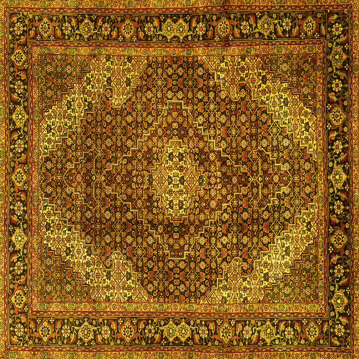 Square Persian Yellow Traditional Rug, tr2531yw