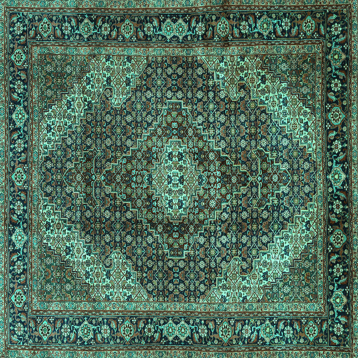 Square Persian Turquoise Traditional Rug, tr2531turq