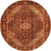 Square Persian Orange Traditional Rug, tr2531org