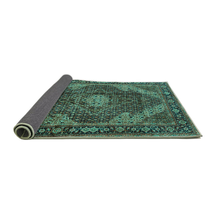 Sideview of Persian Turquoise Traditional Rug, tr2531turq