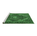 Sideview of Machine Washable Persian Emerald Green Traditional Area Rugs, wshtr2531emgrn