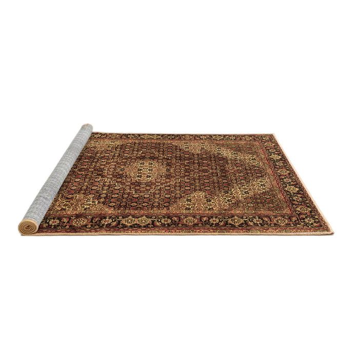 Sideview of Machine Washable Persian Brown Traditional Rug, wshtr2531brn