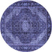 Round Persian Blue Traditional Rug, tr2531blu