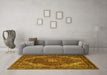 Machine Washable Persian Yellow Traditional Rug in a Living Room, wshtr2531yw