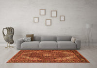 Machine Washable Persian Orange Traditional Rug, wshtr2531org