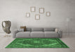 Machine Washable Persian Emerald Green Traditional Area Rugs in a Living Room,, wshtr2531emgrn