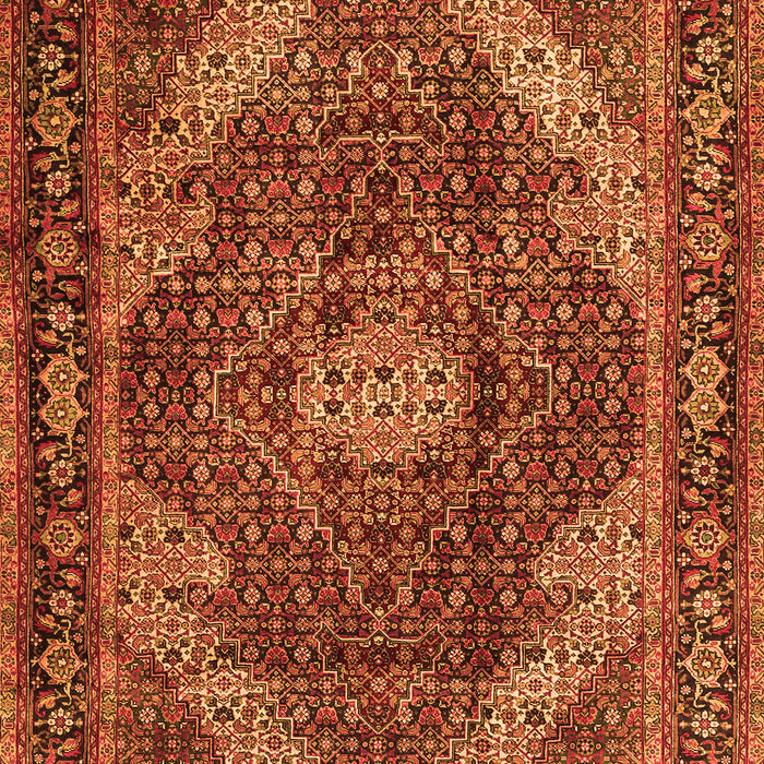 Serging Thickness of Machine Washable Persian Orange Traditional Area Rugs, wshtr2531org