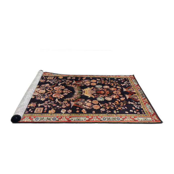 Sideview of Machine Washable Traditional Peru Brown Rug, wshtr2532