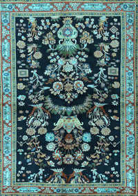 Animal Light Blue Traditional Rug, tr2532lblu