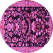 Round Animal Pink Traditional Rug, tr2532pnk