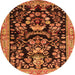 Square Animal Orange Traditional Rug, tr2532org