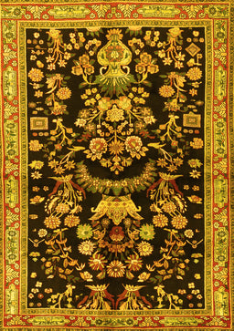 Animal Yellow Traditional Rug, tr2532yw