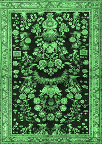 Animal Emerald Green Traditional Rug, tr2532emgrn