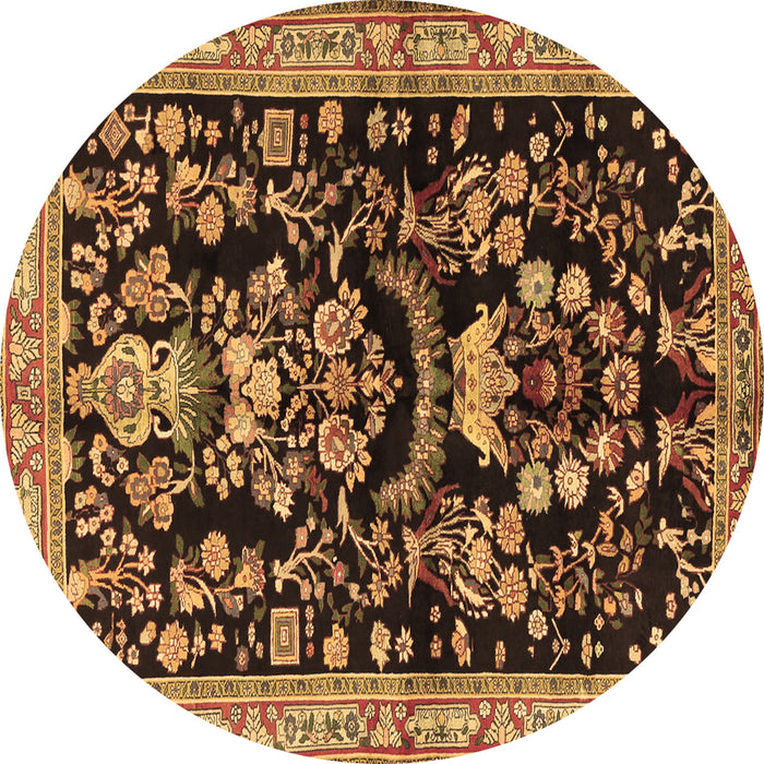 Round Machine Washable Animal Brown Traditional Rug, wshtr2532brn