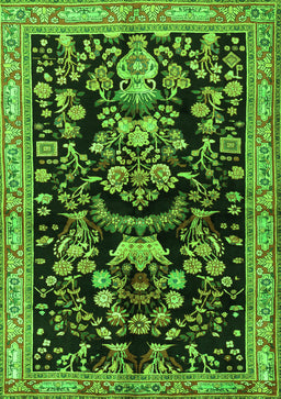 Animal Green Traditional Rug, tr2532grn