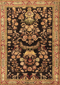 Animal Brown Traditional Rug, tr2532brn