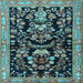 Square Animal Light Blue Traditional Rug, tr2532lblu