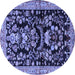 Round Animal Blue Traditional Rug, tr2532blu