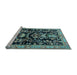 Sideview of Machine Washable Animal Light Blue Traditional Rug, wshtr2532lblu