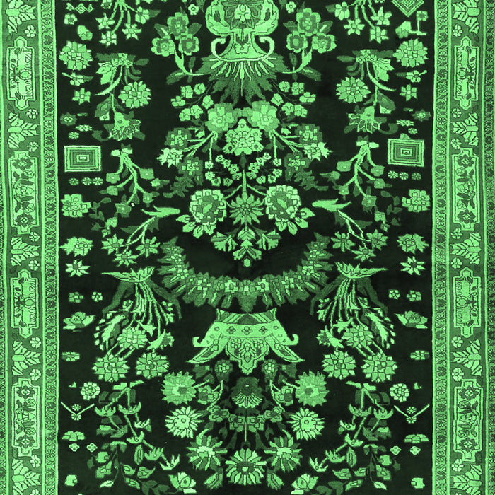 Machine Washable Animal Emerald Green Traditional Area Rugs, wshtr2532emgrn