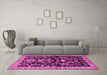 Machine Washable Animal Pink Traditional Rug in a Living Room, wshtr2532pnk