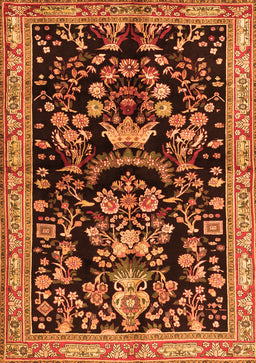 Animal Orange Traditional Rug, tr2532org