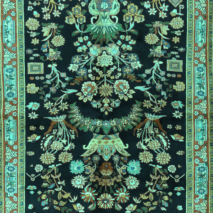Animal Turquoise Traditional Rug, tr2532turq