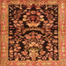 Serging Thickness of Animal Orange Traditional Rug, tr2532org