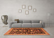 Machine Washable Animal Orange Traditional Area Rugs in a Living Room, wshtr2532org