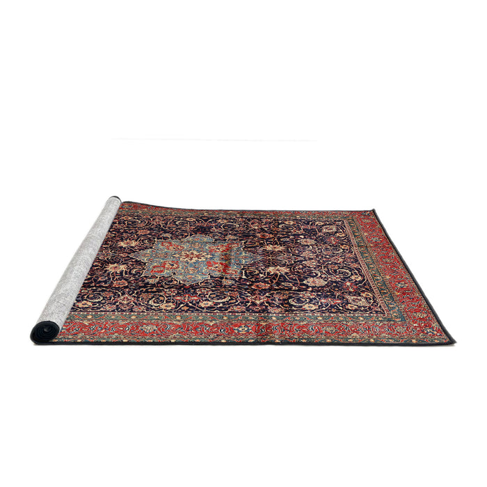 Sideview of Machine Washable Traditional Camel Brown Rug, wshtr2533
