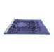 Sideview of Machine Washable Medallion Blue Traditional Rug, wshtr2533blu