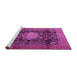 Sideview of Machine Washable Medallion Pink Traditional Rug, wshtr2533pnk