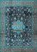 Medallion Light Blue Traditional Rug, tr2533lblu