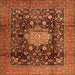 Serging Thickness of Medallion Orange Traditional Rug, tr2533org