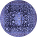 Round Medallion Blue Traditional Rug, tr2533blu