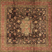 Square Medallion Brown Traditional Rug, tr2533brn