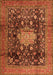 Medallion Orange Traditional Rug, tr2533org